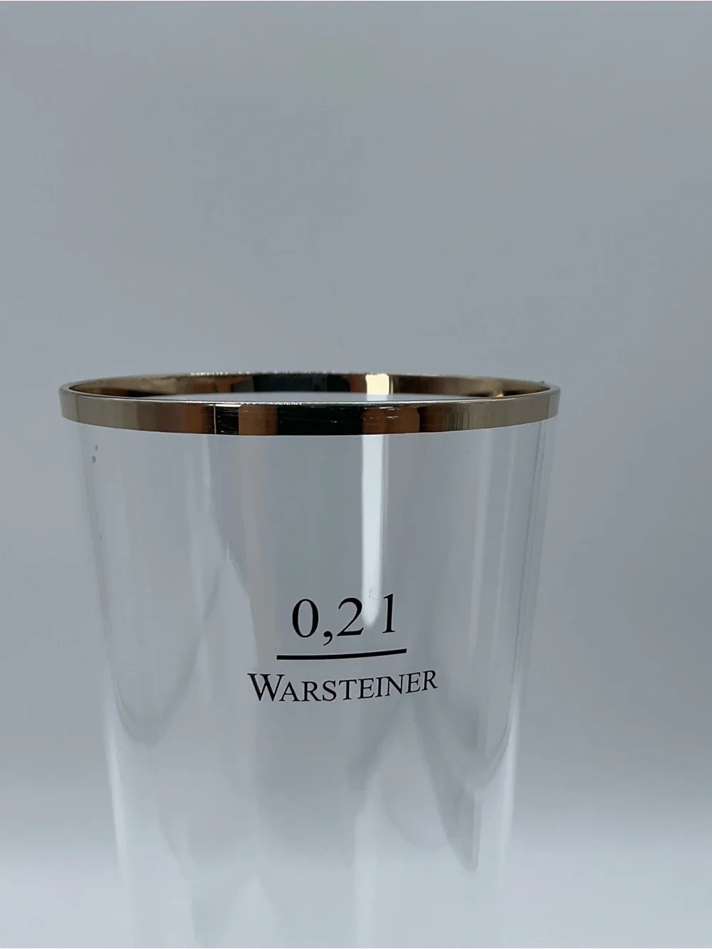 Warsteiner Beer Pilsner Glass Gold Rim Footed 7” German Brewery Logo